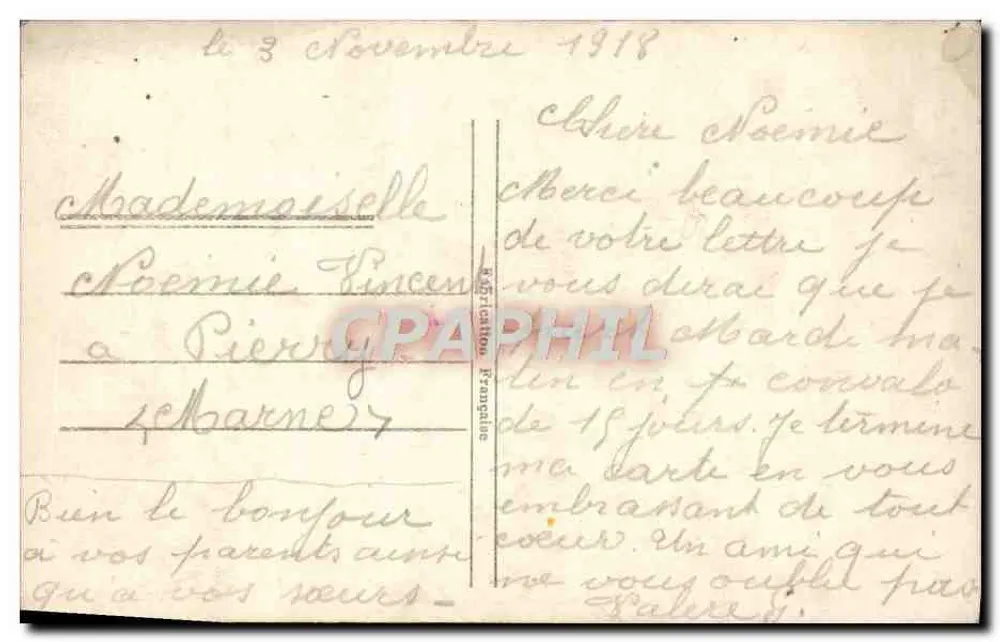 Arranjo de flores — 'Je vous tous mes pensées' — Editor FIX, n°16 - Verso