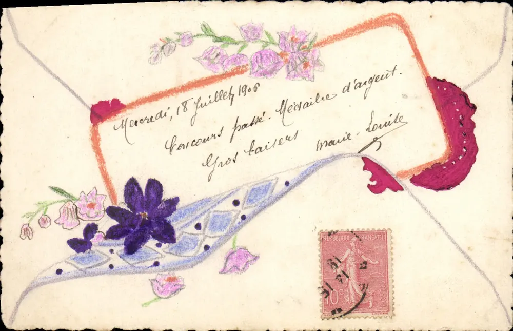 Blumen und Post — Marceau, 18. Juli 1900 — Verleger nicht sichtbar - Vorderseite