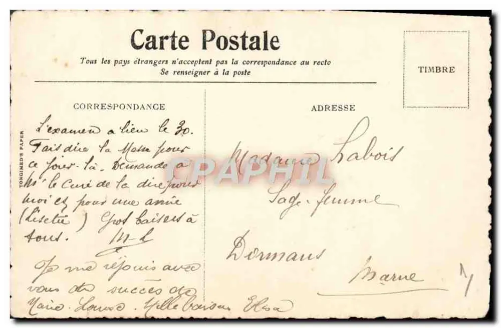 Blumen und Post — Marceau, 18. Juli 1900 — Verleger nicht sichtbar - Rückseite