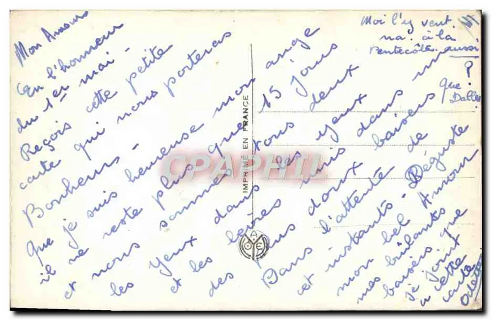 Couple amoureux — carte postale de vœux — éditeur anonyme, n° 0.566 - Verso