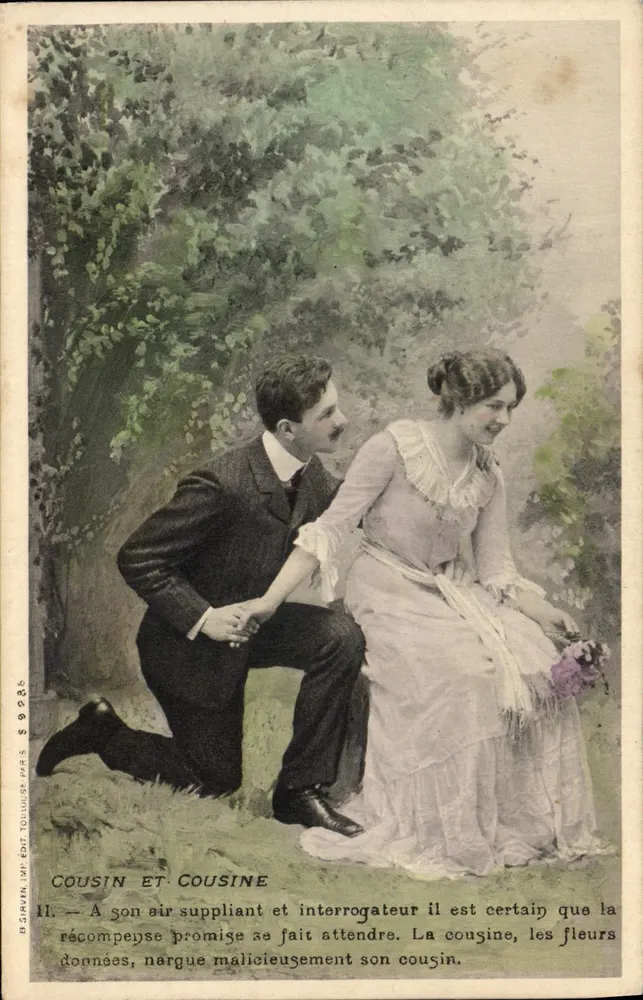 Cousin und Cousine — Liebesszene — B. SINVEN, IMP. TOULOUSE, PARIS S 9926 - Vorderseite