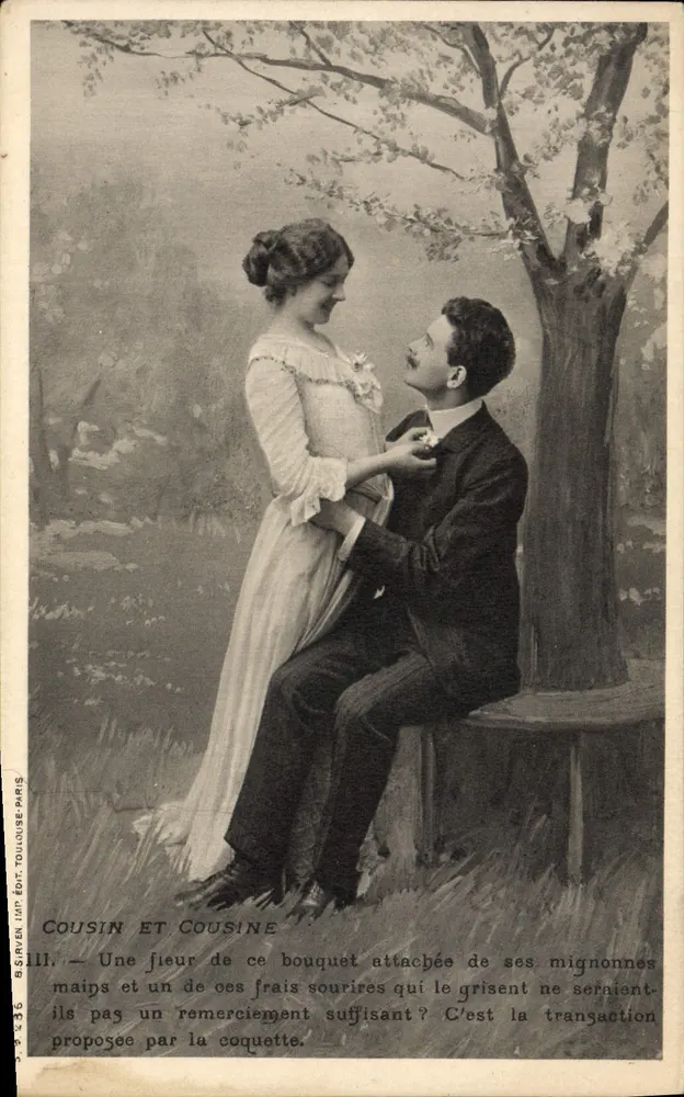 Cousin und Cousine — Heiratsantrag unter einem Baum — B. SIRVEN ÉDIT. TOULOUSE PARIS - Vorderseite