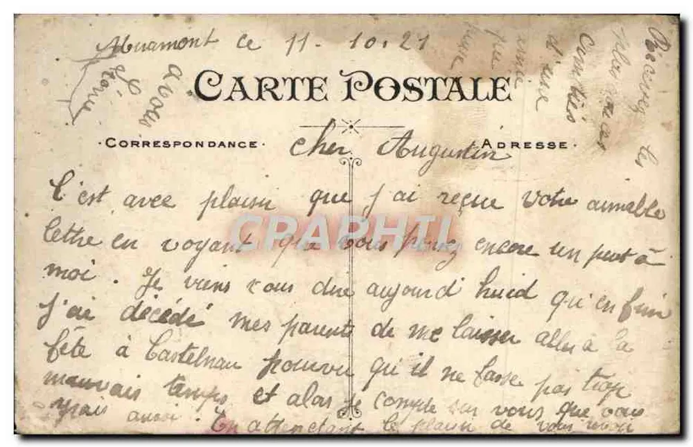 Bouquet de violettes — illustration signée H. Coruclet — éditeur non visible - Verso