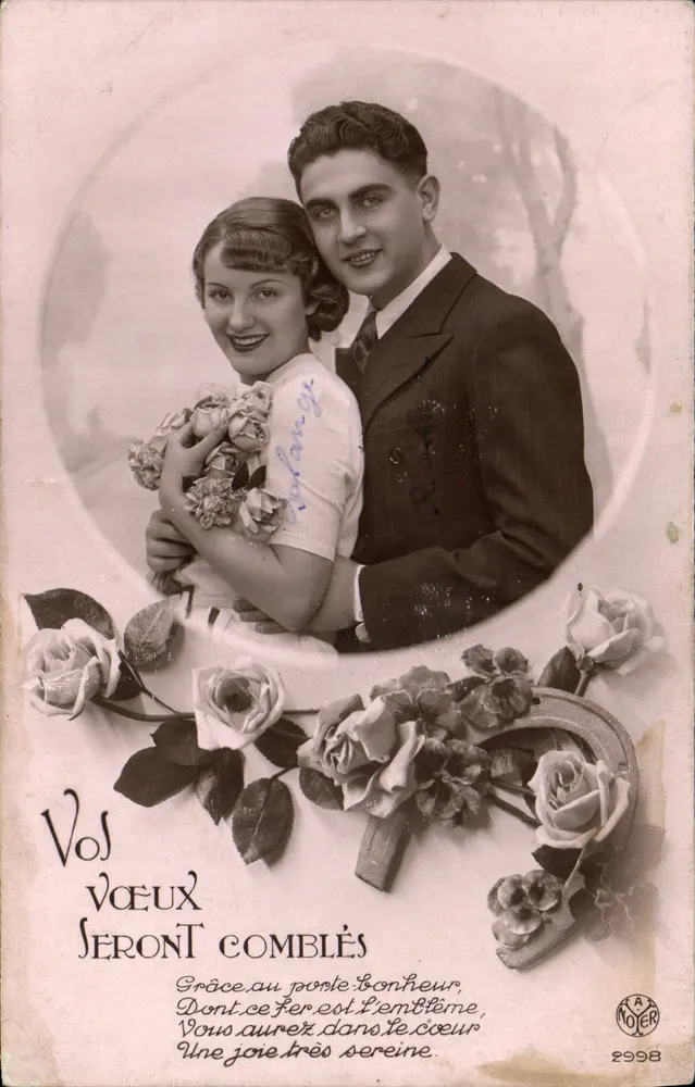 Couple amoureux — Vœux comblés — éditeur R.A. MOER n°2998 - Recto