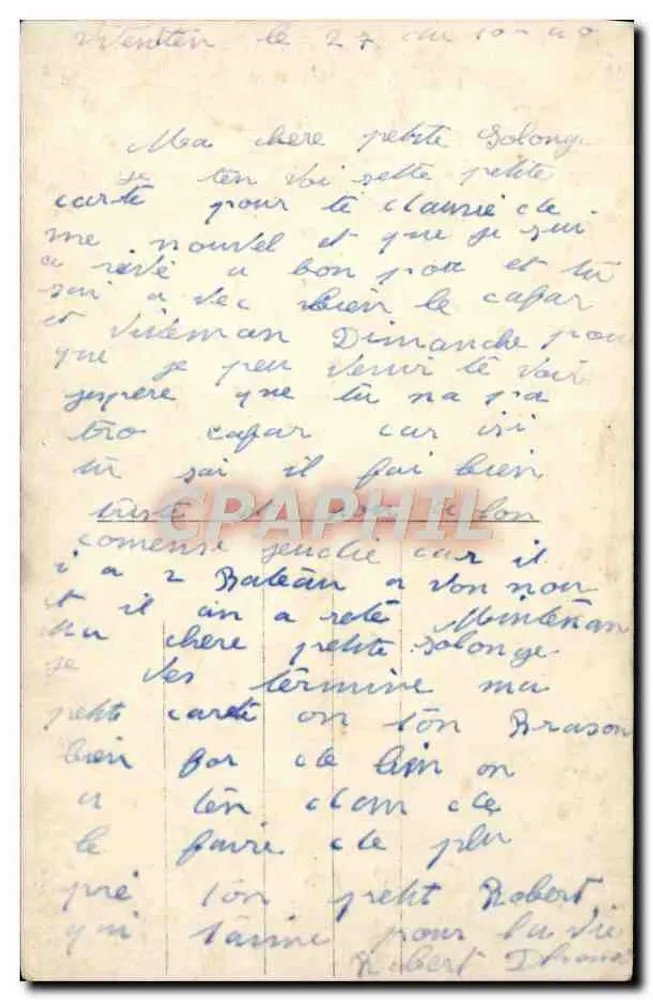 Couple amoureux — Vœux comblés — éditeur R.A. MOER n°2998 - Verso