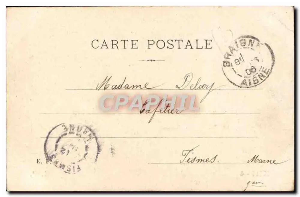 Femme souriante avec bouquet — Souvenir d'amitiés — E.P. n° XIII-4 - Verso