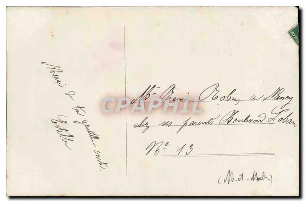 Femme tenant un bouquet — Souvenir affectueux — 'ALLY'S' n° 620 - Verso