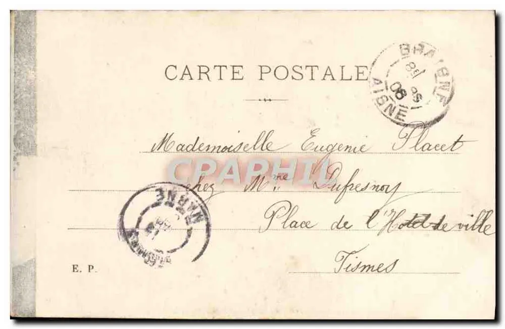 Mary Roessler — danseuse en robe drapée tenant un trompette — E.P. Paris - Verso