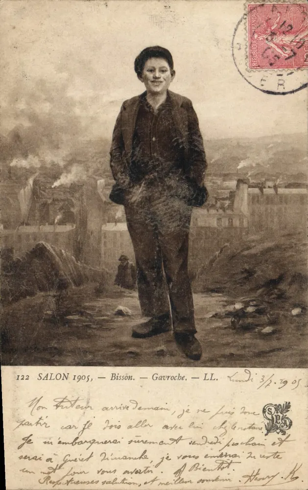1905년 전시회 — Bisson — Gavroche — LL — 번호 122 - 앞면