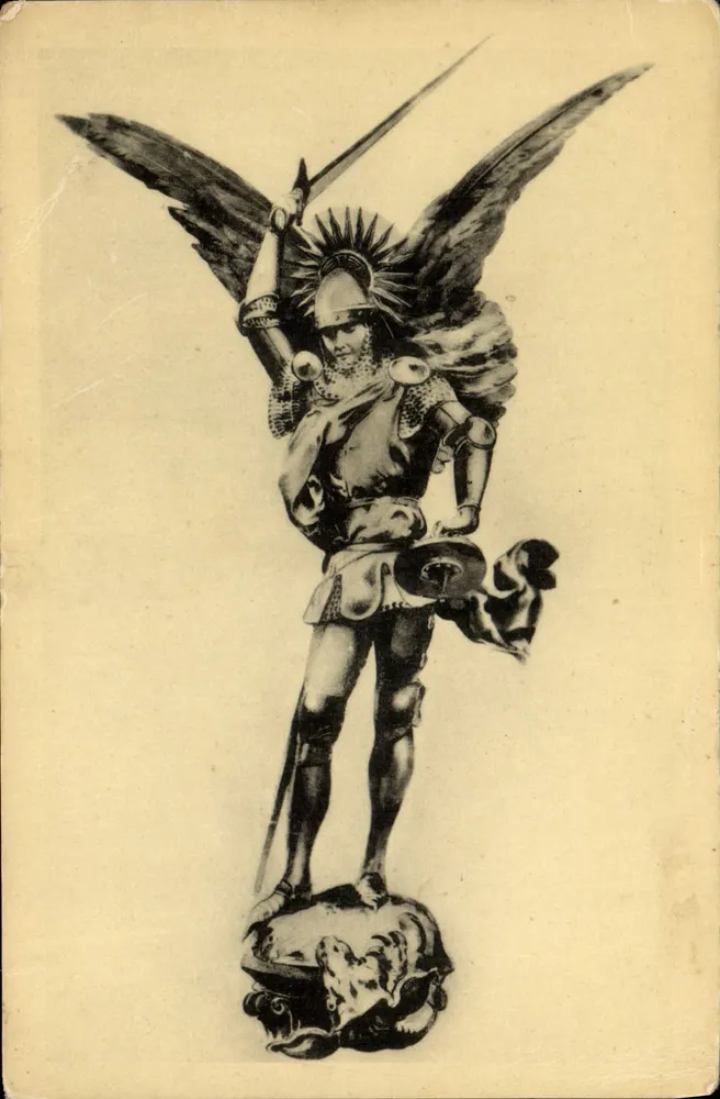 Statue de saint Michel — Abbaye du Mont-Saint-Michel — Édition des Monuments Historiques - Recto
