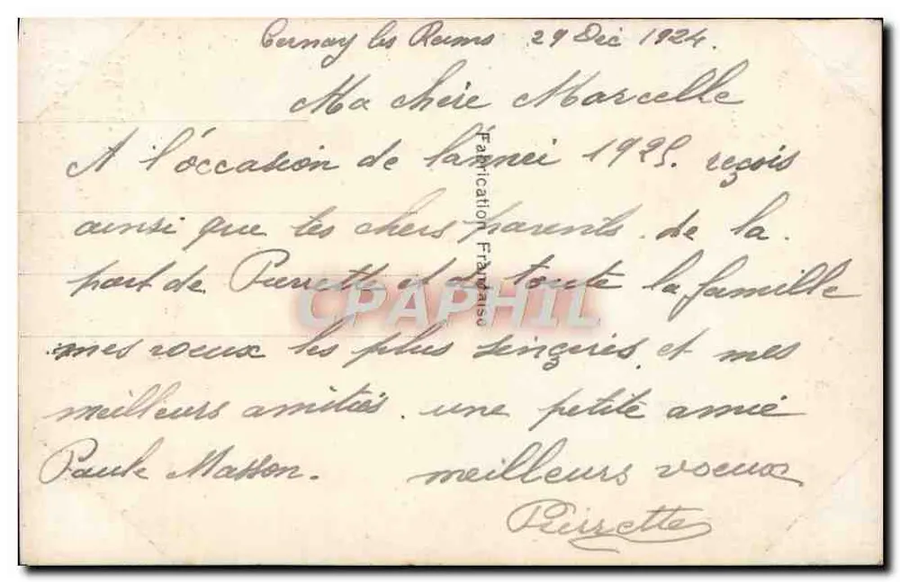 Femme élégante — Bonne Annee — Bleuet Paris 370 - Verso