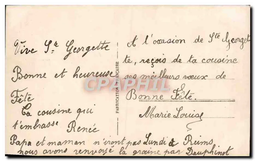 Arranjo de flores — Boa Festa — Dix Paris 2248 - Verso