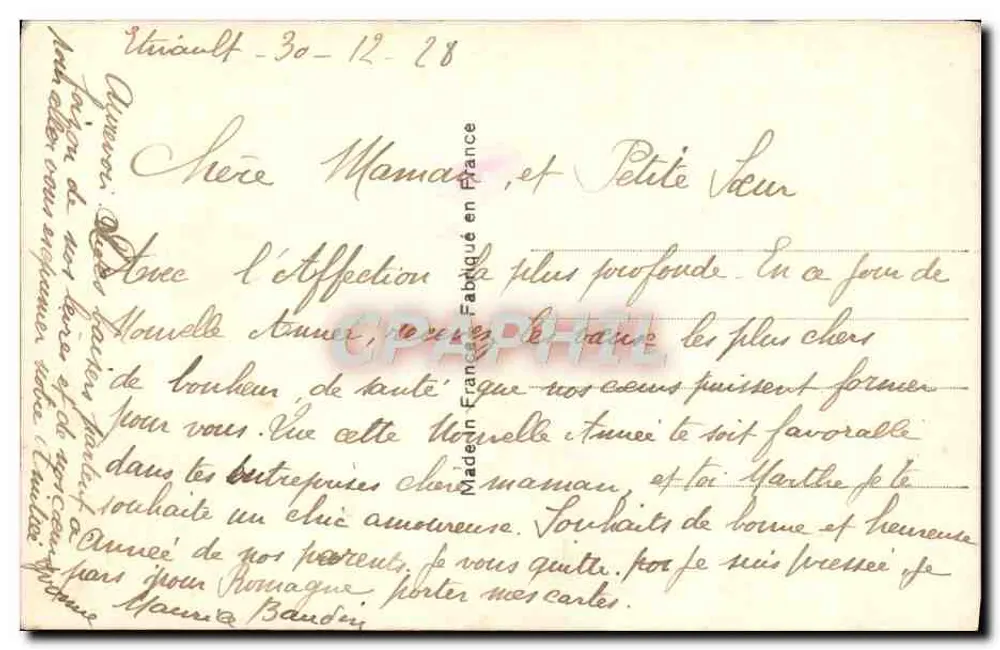 Bom Ano — pássaros, ramo e flores — REX 2353 - Verso