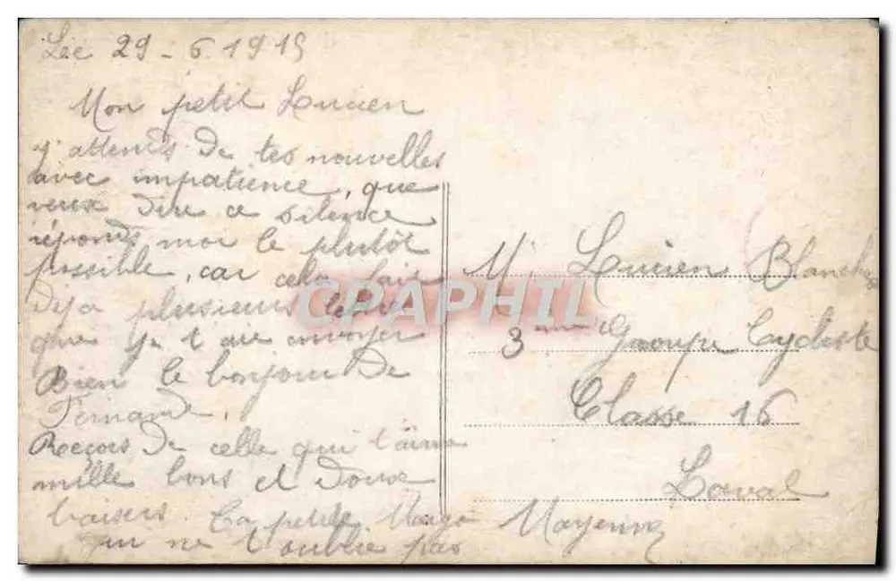 Jeune femme souriante — avec bouquet de roses — SPS, n° 3486 - Verso