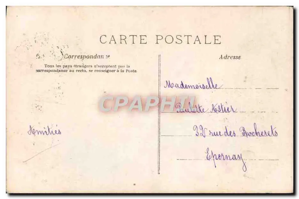 Frau und Kind vor einem Spiegel — Innenraum-Szene — A.N. Paris, Nr. 386 - Rückseite