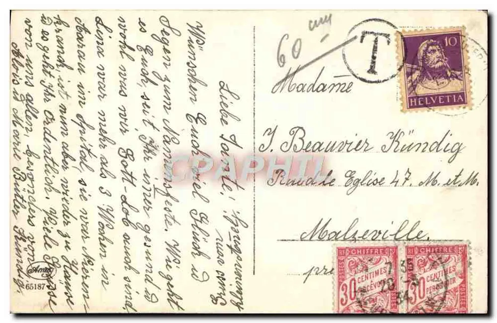 Menina segurando flores — 'Herzlichen Glückwunsch zum Namenstage' — editor desconhecido, n° de série não visível - Verso