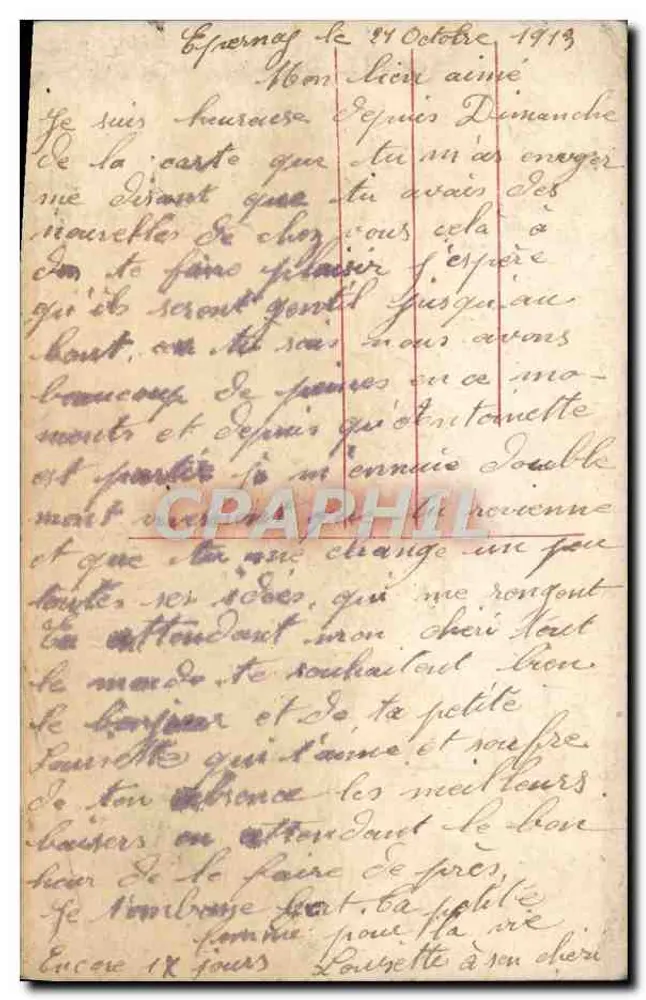 Amour tendre — scène de couple — Éditeur : E. L. (signature) — n° 13 - Verso