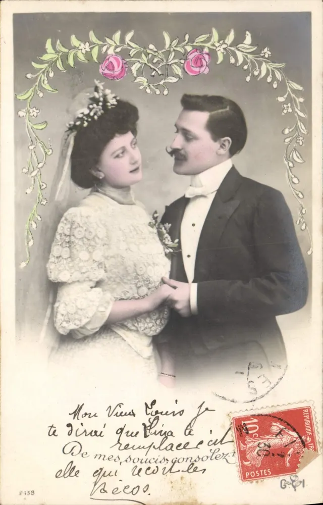 Nouveau couple — mariage — éditeur inconnu, n° 2438 - Recto