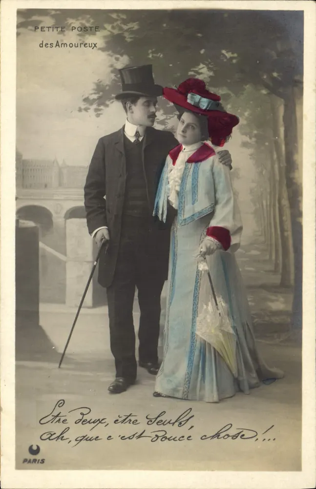 Couple amoureux — Paris — Petite Poste des Amoureux - Recto
