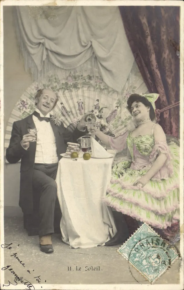 Elegante Paare am Tisch — II. Le Soleil — H. Le Soleil - Vorderseite