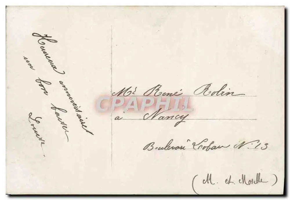 Femme au bouquet — Souvenir affectueux — ALLYS n°609 - Verso