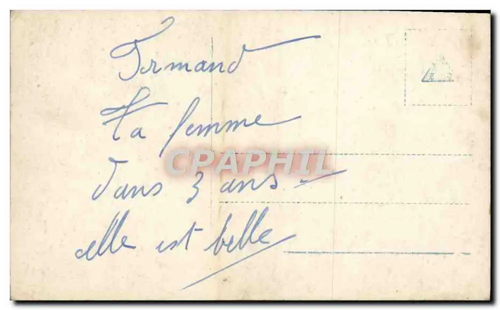 Femme sur cheval blanc — avec branches de fleurs — carte postale ancienne - Verso