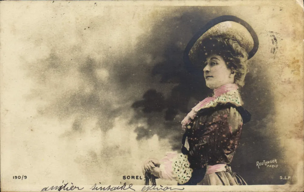 Femme en chapeau — portrait — édition Sorel, imprimé par Reutinger Paris - Vorderseite