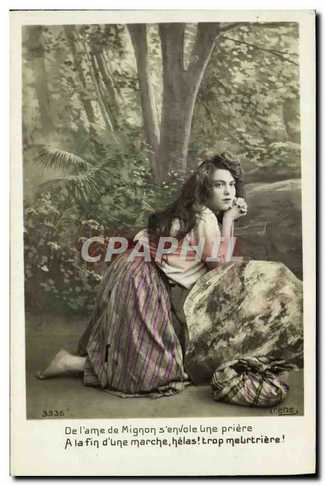 Femme en prière dans un bois — Irène, n° 3336 - Recto
