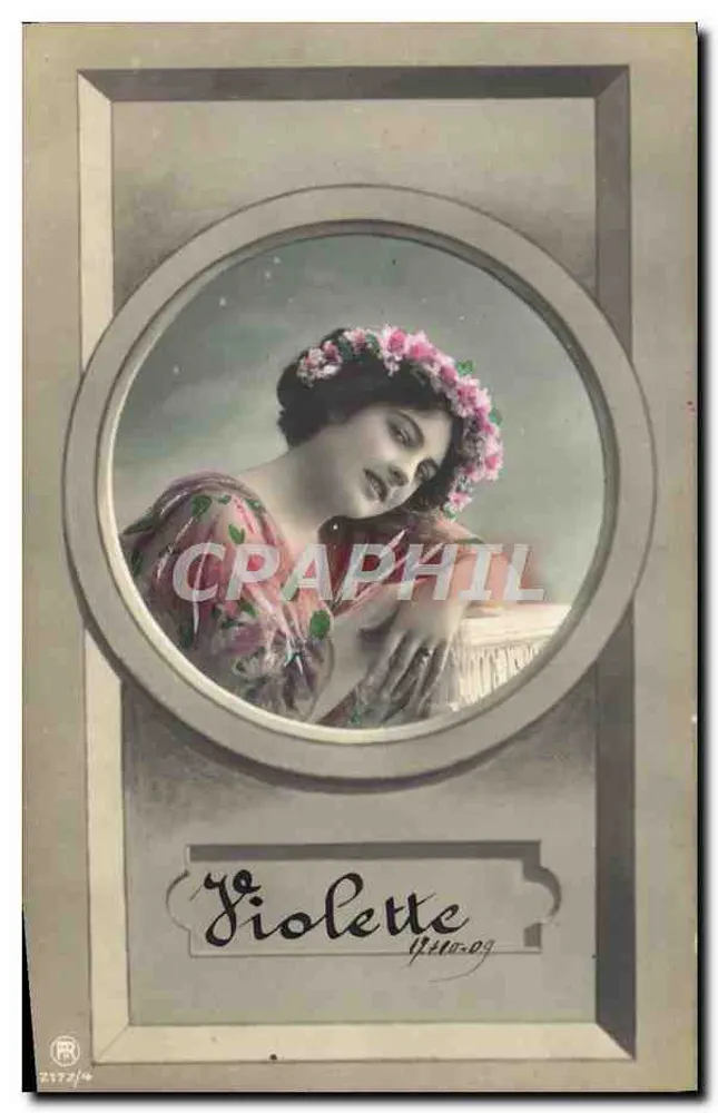 Frau in Blumen — Violette — Verlag RR, Nr. 2172/4 - Vorderseite