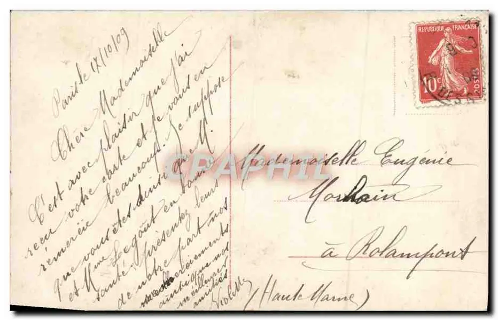 Frau in Blumen — Violette — Verlag RR, Nr. 2172/4 - Rückseite