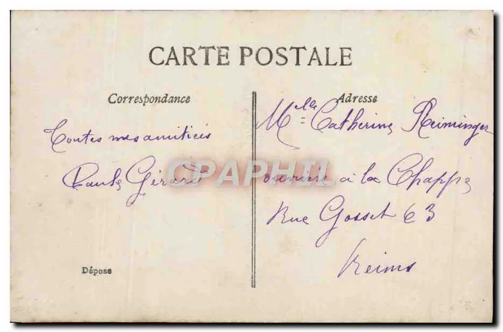 Femme avec bouquet — souvenir — EID n°4349 - Verso