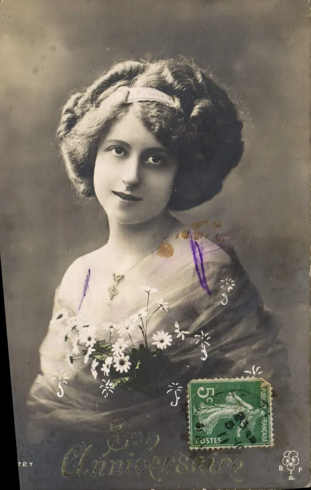 Jeune femme — portrait — B.F. & Cie, n° 727 - Recto