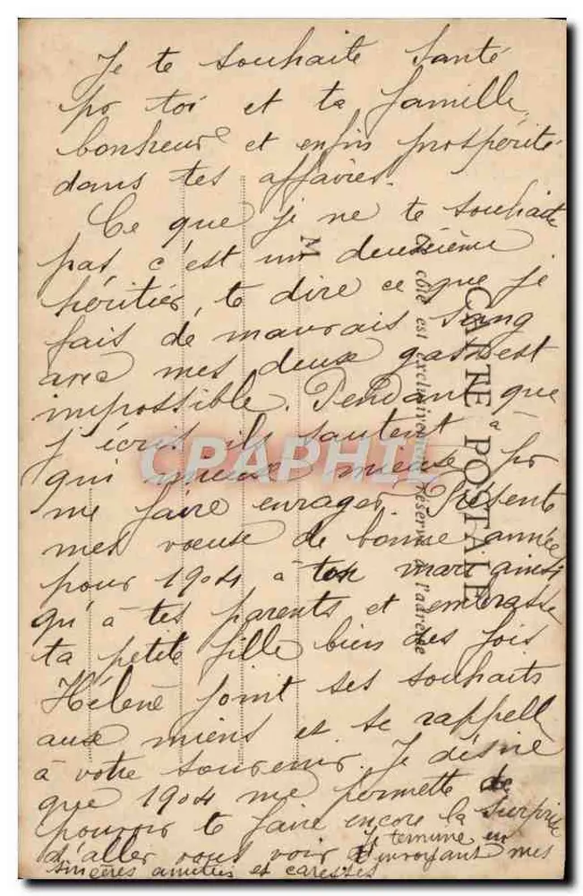 Jeune femme en robe rose — Souhaits sincères — B.N.R. n° 2398 - Verso