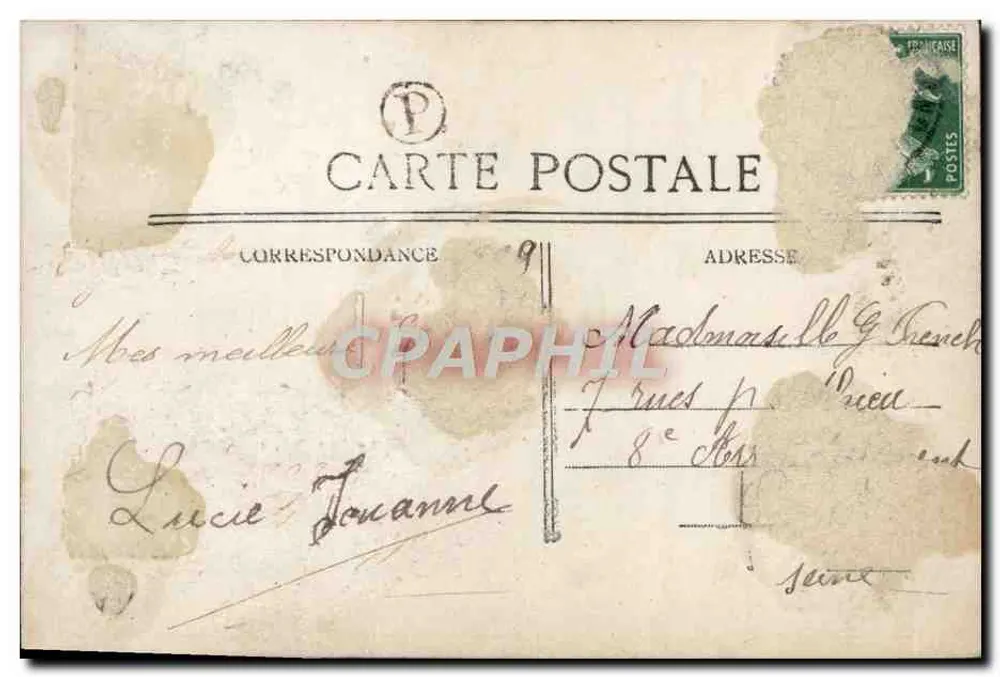 Femme portant un panier de cadeaux — Bonne Année — Paris, n° 427 - Verso