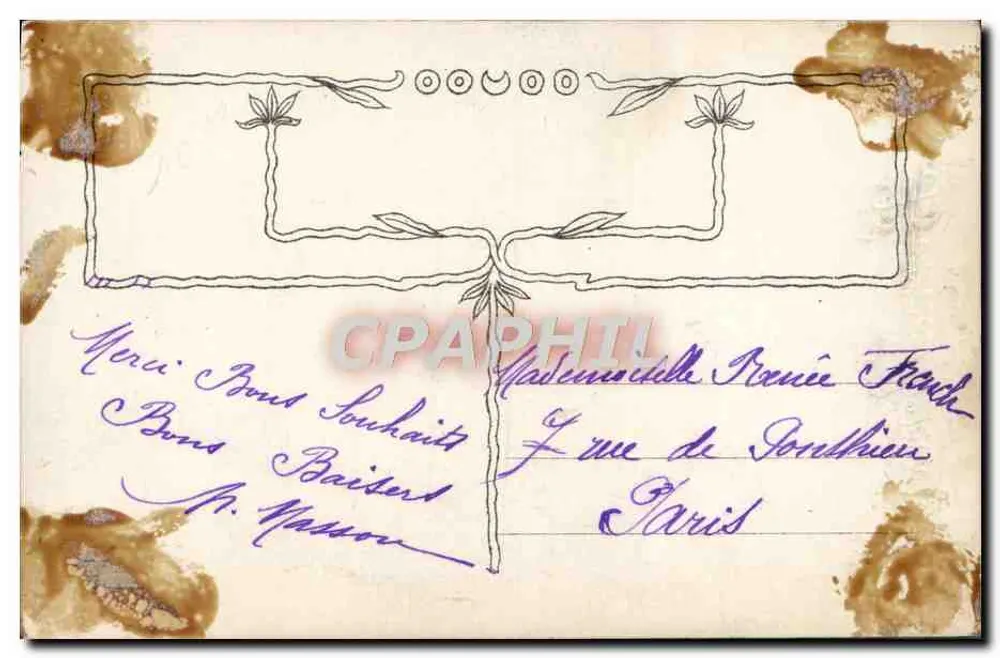 Menina com flores — Boas Festas — editor CROUSSET PARIS n°3894 - Verso