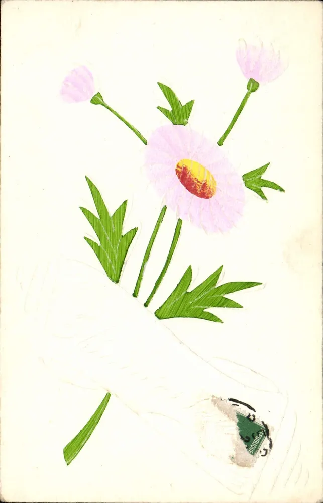 Flores — desenho a tinta e cores — editor desconhecido - Frente