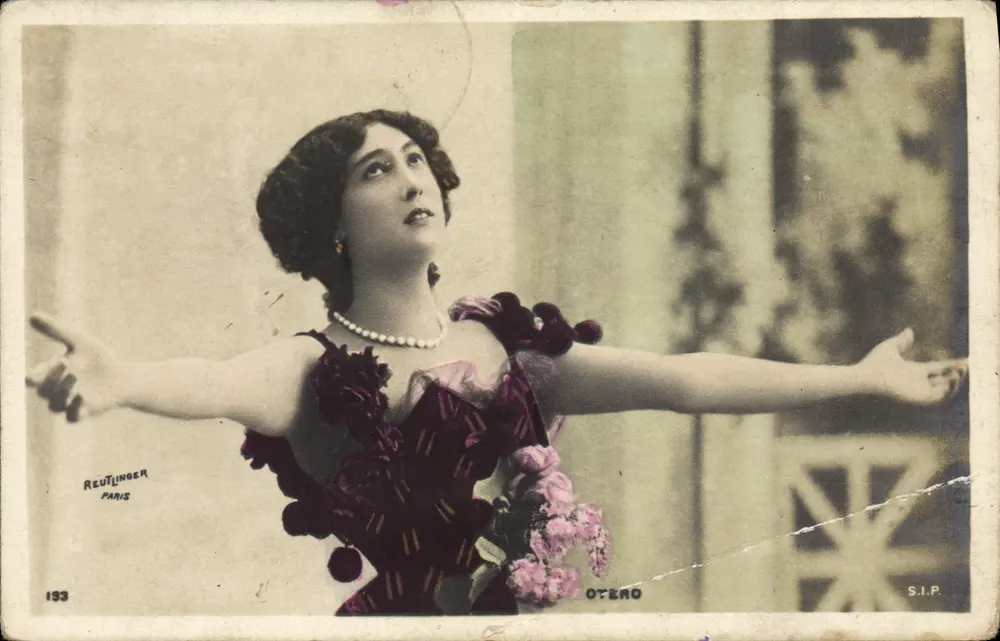 Frau im Violettrock — Theatralische Pose — Reutlinger Paris, n°193 - Vorderseite