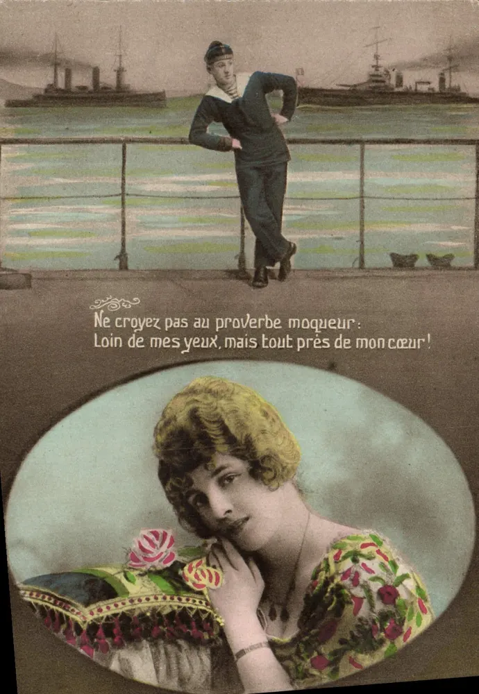 Matrose und Frau — sentimentale Karte — ISO-PLATINE, N° 104 - Vorderseite