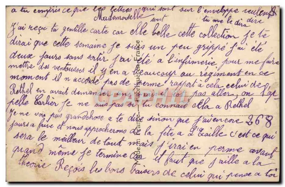 Couple amoureux — scène romantique — éditeur ARS, n° 6169 - Verso