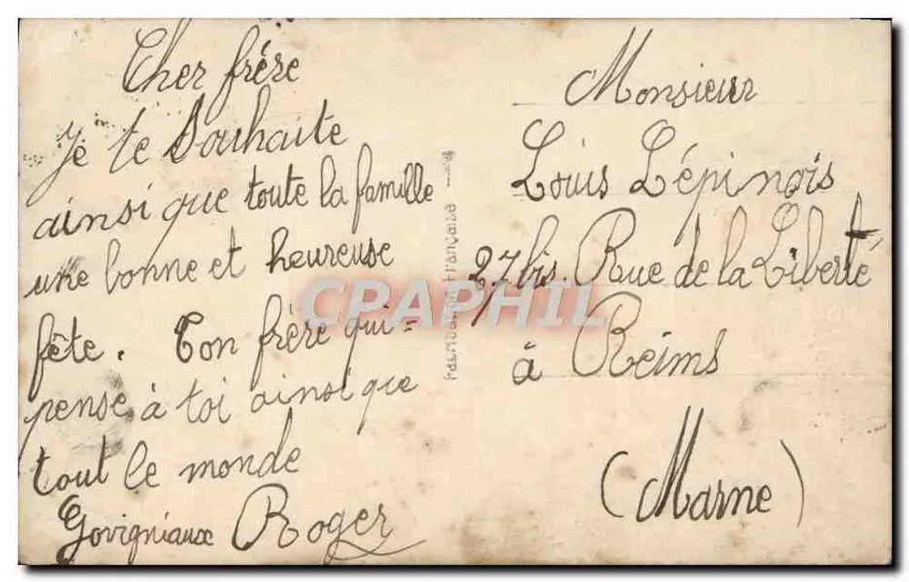 Jeune fille — portrait en buste — éditeur Léo, n° 194 - Verso