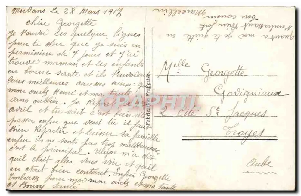 Jeune femme en robe rose — portrait — M. M. n° 1178 - Verso