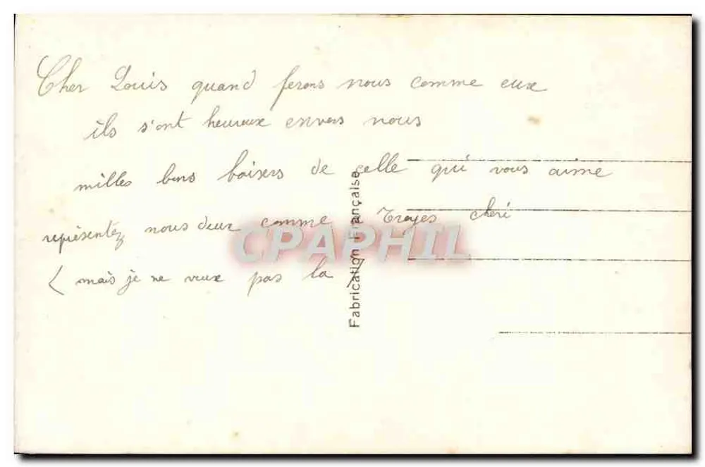Jeune couple enlacé — Bledet Paris 410 - Verso