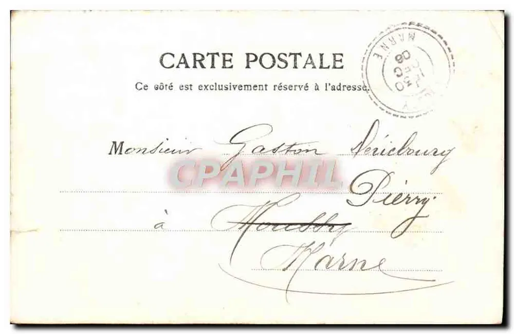 Buste féminin orné — éditeur non visible — datée vers 1907 - Verso