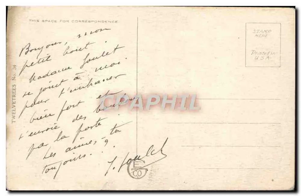 Die Braut — 'God Bless Her' — Edward Gross Co., N.Y. - Rückseite