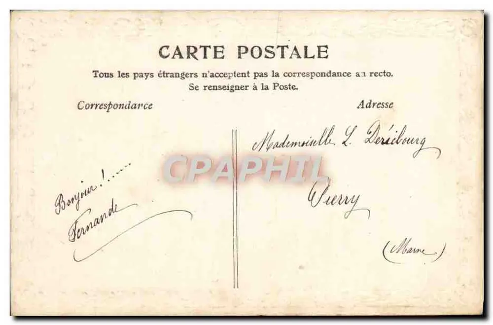 Je t'embrasse bien — Oui, je te jure qu'innocent je suis — la C.P.A. — éditeur inconnu, n°2 - Verso
