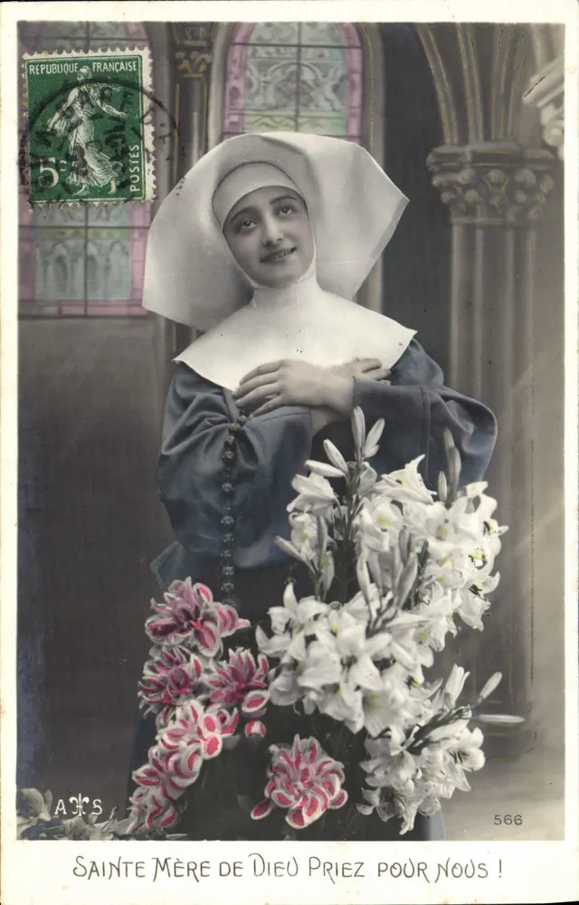 Religiöse Schwester — Heilige Mutter Gottes, bete für uns — Verlag A&S, Nr. 566 - Vorderseite