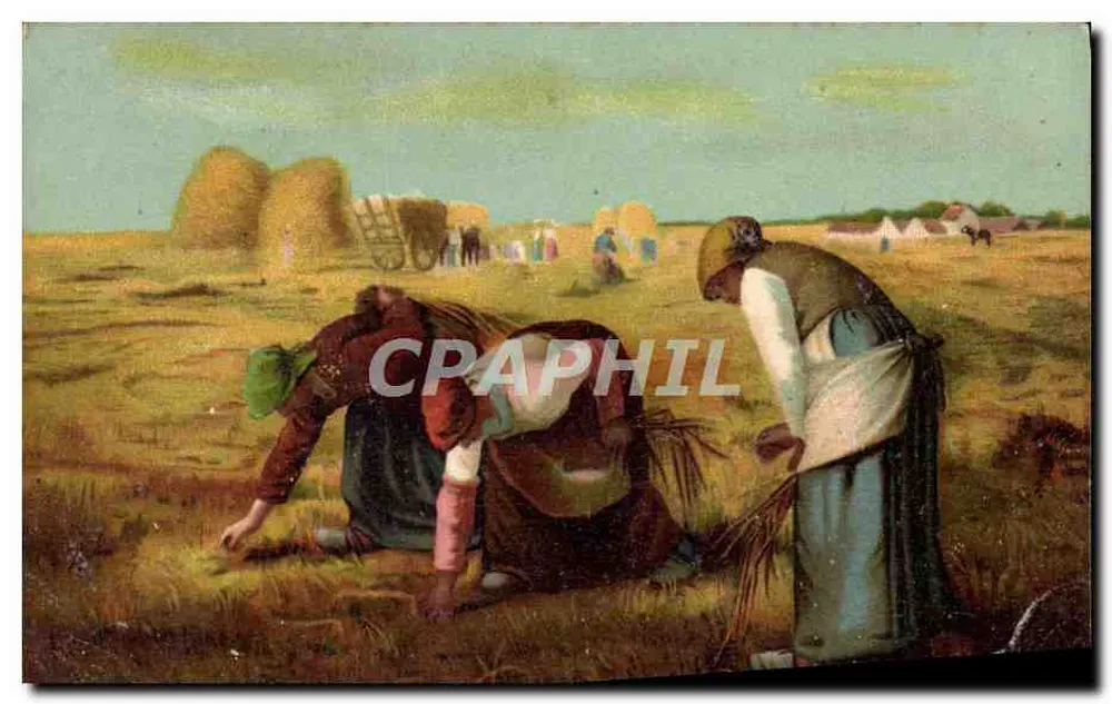 Cena de colheita — Mulheres colhendo trigo — K. F. Éditeurs, Paris, Série 588 - Frente