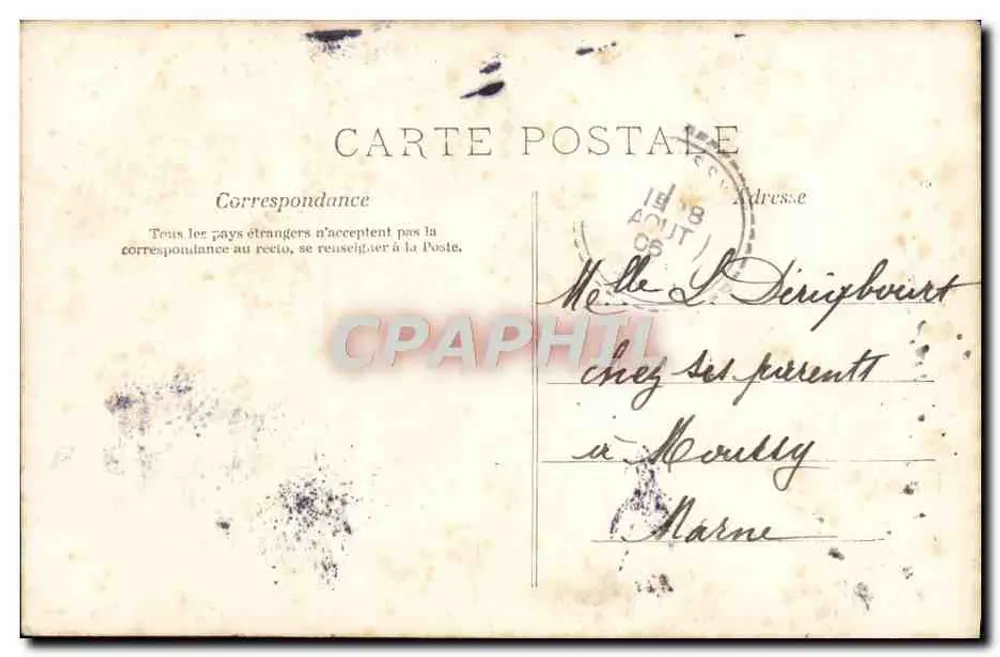 Femme en robe fleurie — Châlons-sur-Marne — M.F. Paris - Verso