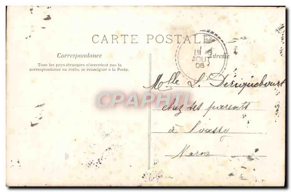 Femme en robe de style Art Nouveau — bouquet — M.F. Paris, n° de série non visible - Verso