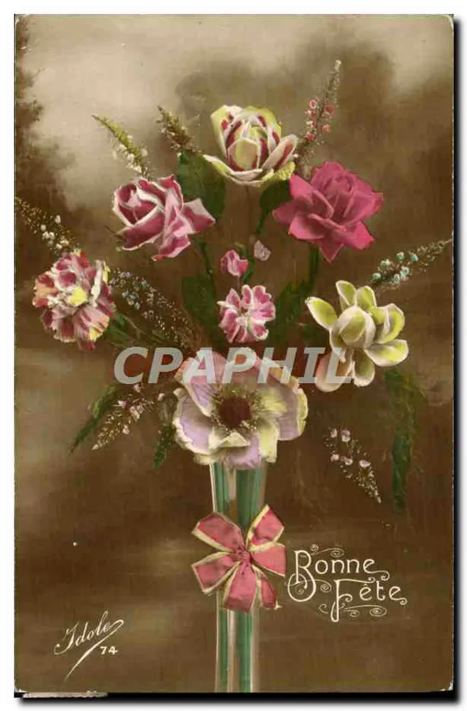 Arranjo de rosas e flores — editora Idole, n°74 - Frente